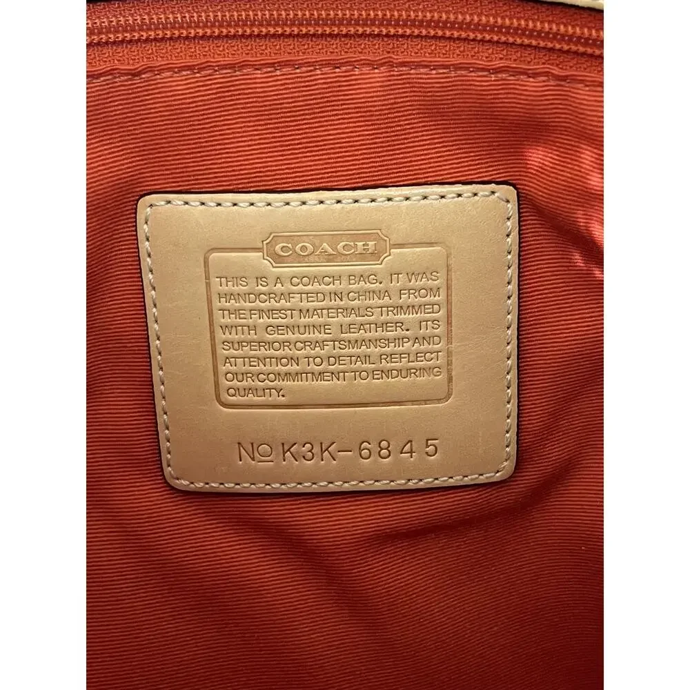 Coach Vintage Hamptons Soft Clip Hobo Bag Signature Canvas Brown Tan Y2K